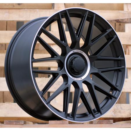 R21x10 5X112 ET 40 66.6 Y0207 Black Half Matt+Polished Lip (BLHMPL) For MER (Z4) (Rear+Front)