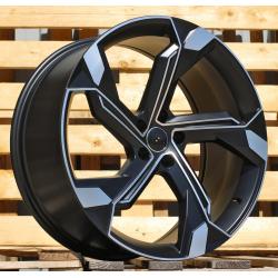 R22x9.5 5X112 ET 36 66.5 Y1201 (IN5633) Black Polished Half Matt (MBHM) For AUD (Z5) (Q8 E-tron)