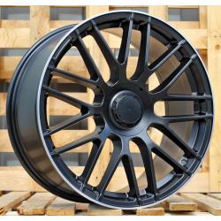 R18x8 5X112 ET 45 66.6 B1268 Black Half Matt+Polished Lip (BLHMPL) For MER (P) (Rear+Front)