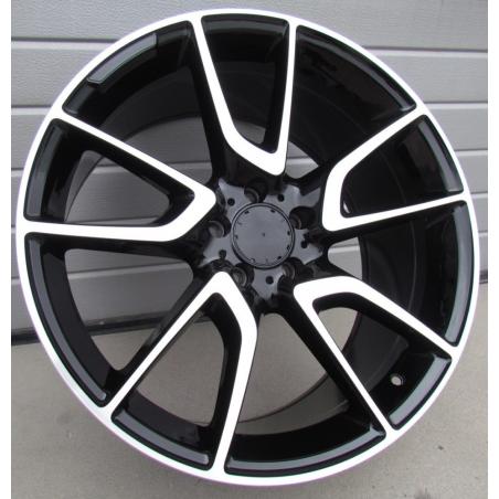 R20x8.5 5X112 ET 40 66.6 B1303 (IN5450) Black Polished (MB) For MER (K3) (Rear+Front)