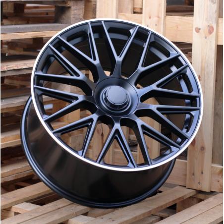 R22x9 5X112 ET 32 66.6 B1766 Black Half Matt+Polished Lip (BLHMPL) For MER (Z2) (REAR+FRONT)
