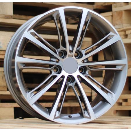 R19x8 5X120 ET 36 72.6 B528 (FE010) Grey Polished (MG) For BMW (R) ((AKC 85 Eur))