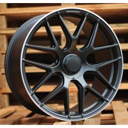 R21x10 5X112 ET 35 66.6 B5318 (A7102B) Black Half Matt+Polished Lip (BLHMPL) For MER (P) (FRONT+ REAR)